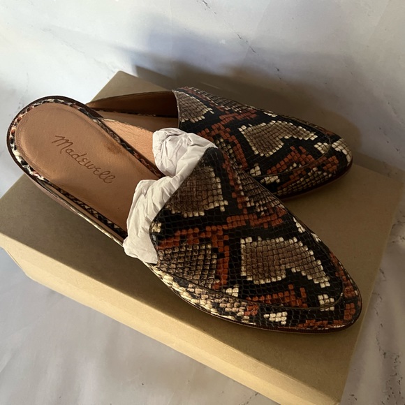 The Frances Loafer Mule in Snake Embossed Leather - Picture 3 of 7